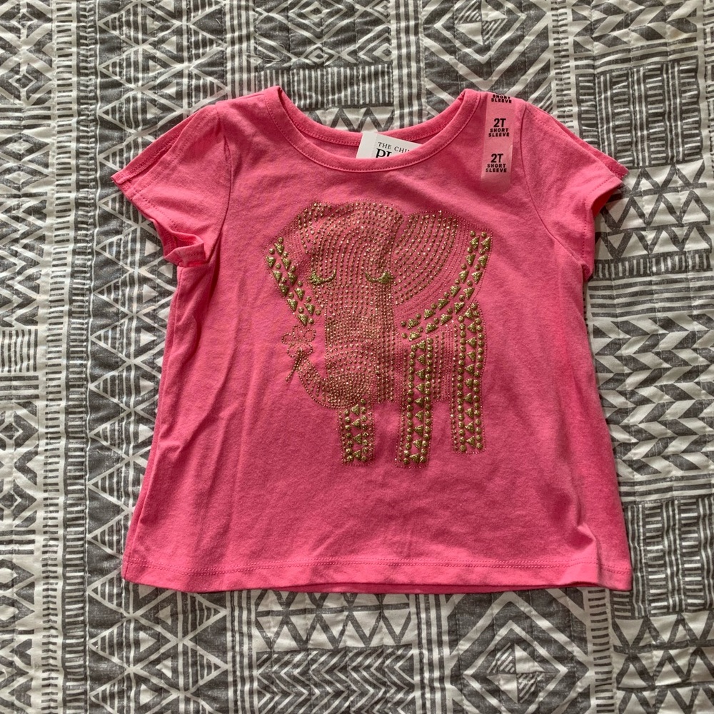 Toddler girl pink elephant shirt